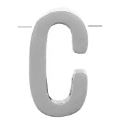 Perla lettera dell'alfabeto 8x4.5 mm - C - Acciaio inossidabile 304 x1