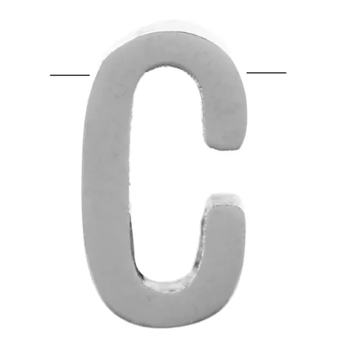 Perla lettera dell'alfabeto 8x4.5 mm - C - Acciaio inossidabile 304 x1