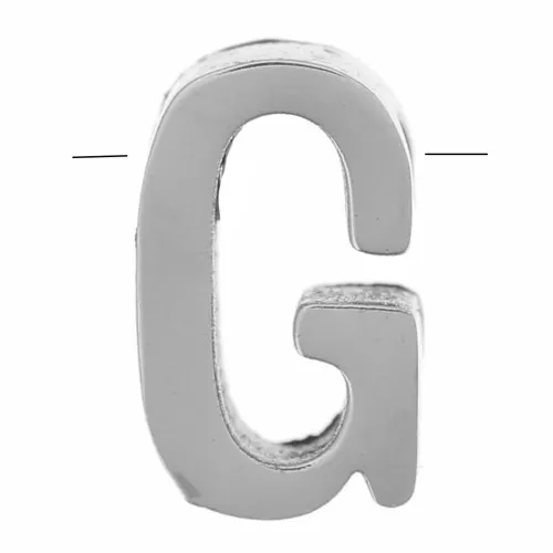 Perla lettera dell'alfabeto 8x5 mm - G - Acciaio inossidabile 304 x1