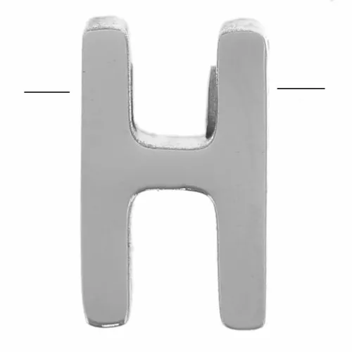 Perla lettera dell'alfabeto 8x5 mm - H - Acciaio inossidabile 304 x1