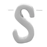Perla lettera dell'alfabeto 8x5 mm - S - Acciaio inossidabile 304 x1