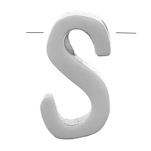 Perla lettera dell'alfabeto 8x5 mm - S - Acciaio inossidabile 304 x1