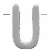 Perla lettera dell'alfabeto 8x5 mm - U - Acciaio inossidabile 304 x1|raw }}