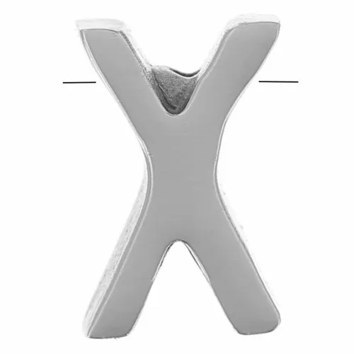 Perla lettera dell'alfabeto 8x5 mm - X - Acciaio inox 304 x1