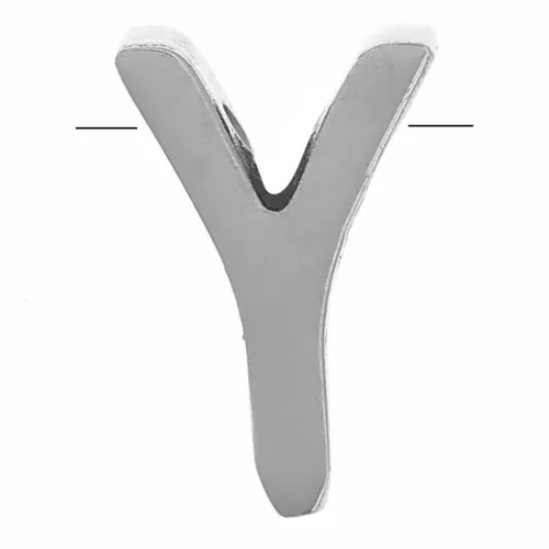 Perla lettera dell'alfabeto 8x5 mm - Y - Acciaio inossidabile 304 x1
