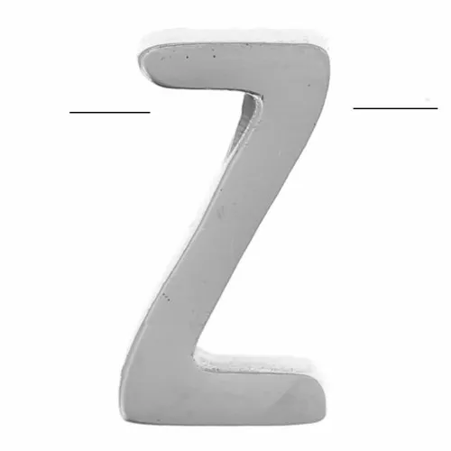 Perla lettera dell'alfabeto 8x4 mm - Z - Acciaio inossidabile 304 x1