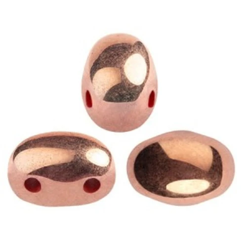 Perle in vetro Samos® di Puca® 7x5 mm Opaque Light Coral Full Capri Gold x10g