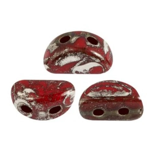 Perle in vetro Kos® par Puca® 6x3mm Opaque Coral Red New Picasso x10g