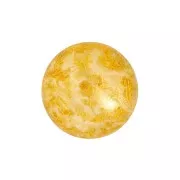 Cabochon di vetro di Puca® 14 mm - Opaque Beige Spotted x1