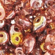 SuperDuo 2,5x5 mm Rosaline Capri Gold x10g|raw }}