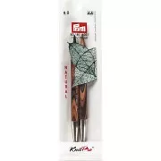 Punte di aghi maglia intercambiabile in legno Prym - 9 mm - Naturale x2