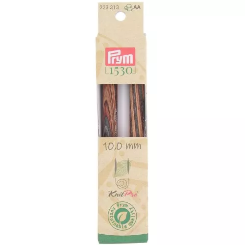 Punte di aghi maglia intercambiabile in legno Prym - 10 mm - Naturale x2