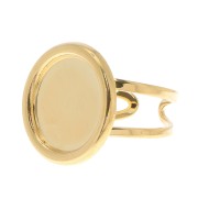 Anello regolabile per cabochon 15 mm - Dorato con oro fino x1|raw }}