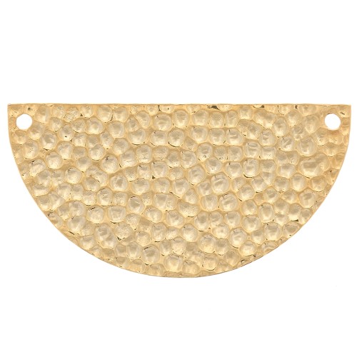 Pendente distanziatore mezzaluna martellata 15x30 mm - Dorato con oro fino x1