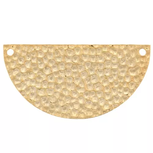 Pendente distanziatore mezzaluna martellata 15x30 mm - Dorato con oro fino x1