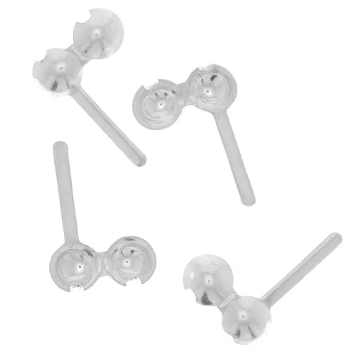 Terminali per catena con palline 4 mm con gambo Argento 925 x5