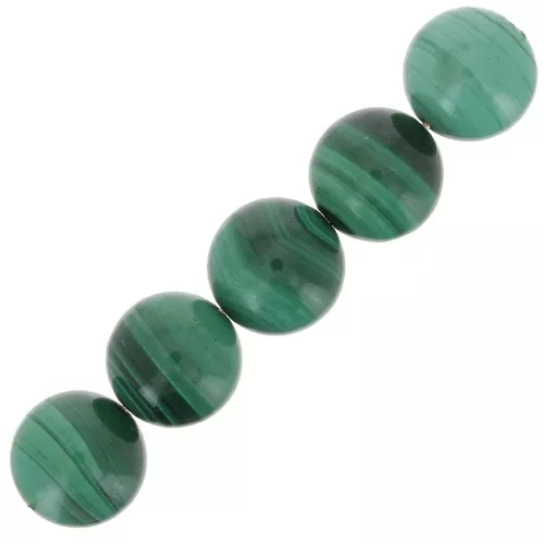 Perline rotonde 10 mm - Malachite x5