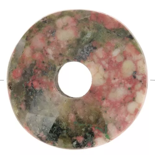 Perla sfaccettata Donut 12 mm - Unakite x1