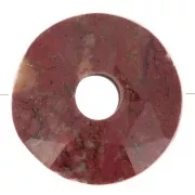 Perla sfaccettata Donut 12 mm - Diaspro poppy x1