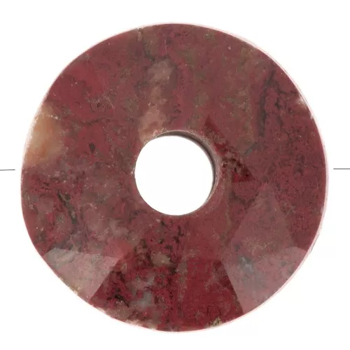 Perla sfaccettata Donut 12 mm - Diaspro poppy x1