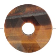 Perla sfaccettata Donuts 12 mm - occhio di tigre x1|raw }}