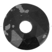 Perla sfaccettata Donuts 12 mm - Ossidiana maculata x1|raw }}