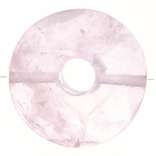 Perla sfaccettata Donut 12 mm - Quarzo rosa x1