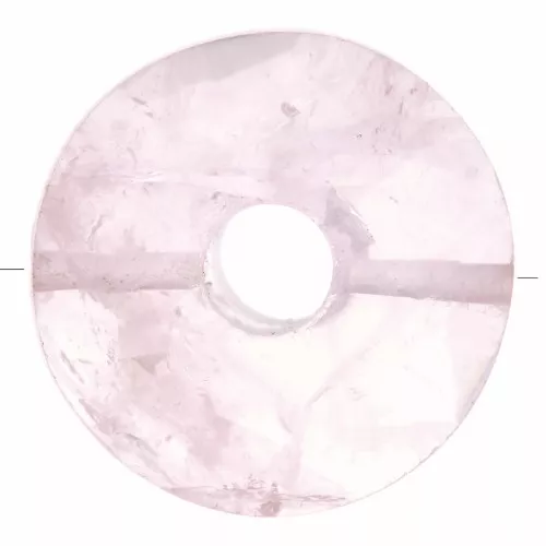 Perla sfaccettata Donut 12 mm - Quarzo rosa x1