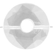 Perlina sfaccettata Donuts 12 mm - cristallo di rocca x1
