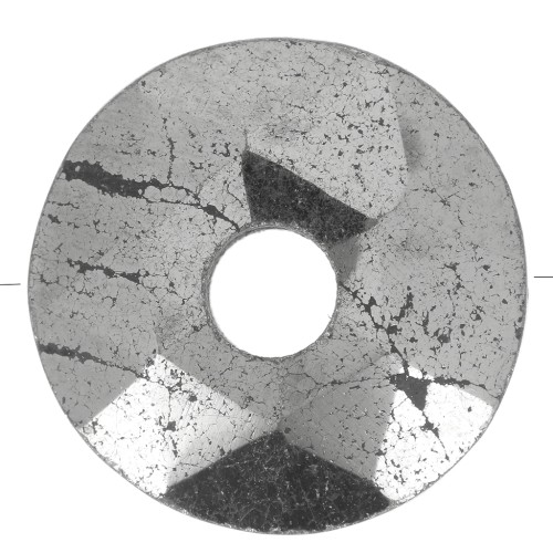 Perla sfaccettata Donut 12 mm - Pirite x1