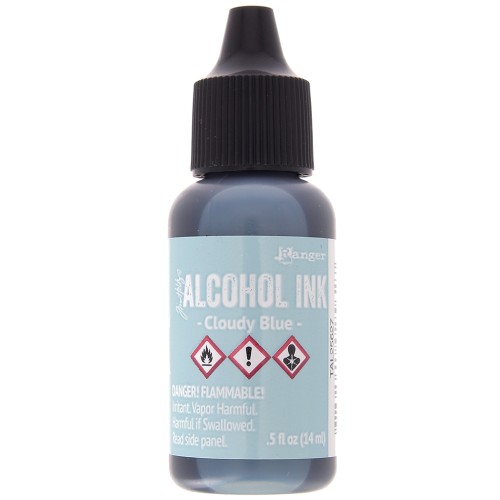 Inchiostro trasparente a alcol Adirondack Tim Holtz - Cloudy Blue x14ml