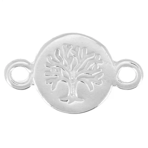 Distanziatore albero della vita 13x8 mm con 2 anelli chiusi - Argento 925 x1