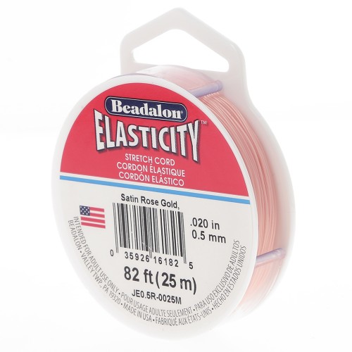 Elasticità 0,5 mm - Dorato rosa satinato x25m