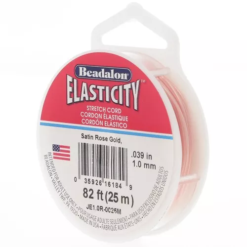 Elasticità 1 mm - Dorato rosa satinato x25m