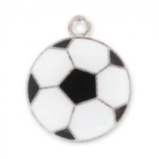 Pendente smaltato pallone mm. 23 Nero/Bianco x1|raw }}
