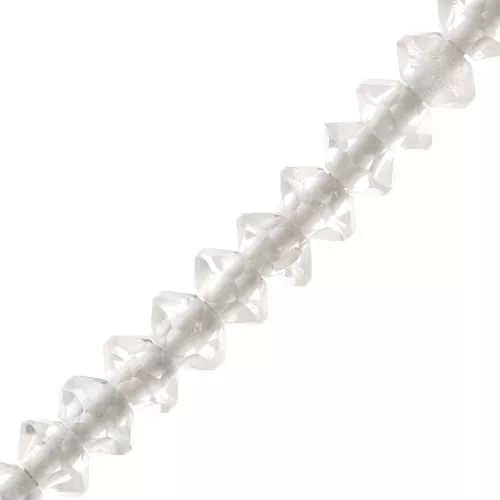 Rondelle sfaccettate pietra semipreziosa 3x2 mm - Cristallo di rocca x20