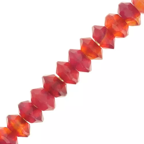Rondelle di pietra semipreziosa sfaccettata 3x2 mm - imitazione corniola x20