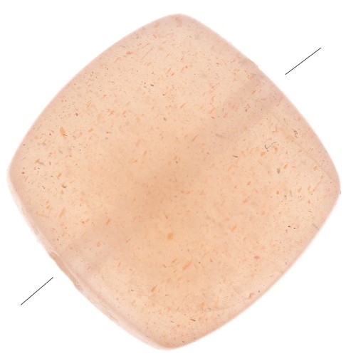 Perlina quadrata piatta di 8 mm - Pietra lunare di pesca x1