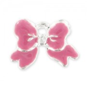 Ciondolo smaltato mm. 11 Rosa x1