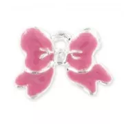 Ciondolo smaltato mm. 11 Rosa x1