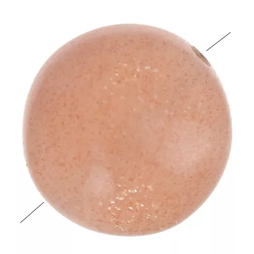 Perla tonda piatta - disco- pietra semi preziosa 8 mm - Pietra di luna di pesca x1