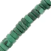 Perle rondelle in pietra semipreziosa 6x2 mm - Malachite x20