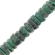 Perline rotonde sfaccettate - Heishi pietra semi preziosa 5.5x2 mm - Malachite x20