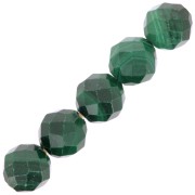 Perline sfaccettate rotonde 4 mm - Malachite x20