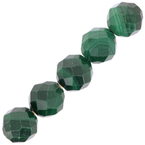 Perline sfaccettate rotonde 4 mm - Malachite x20