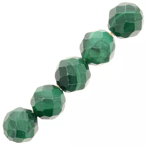 Perline sfaccettate rotonde 6 mm - Malachite x15