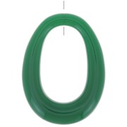 Ciondolo a ovale in resina opaca 44x33 mm - Verde smeraldo x1