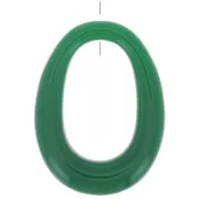 Pendenti - Abbellimenti - Pendentif ovale évidé en résine opaque 44x33 mm - Vert emeraude x1 Pendentif ovale évidé en résine opaque 44x33 mm - Vert emeraude x1