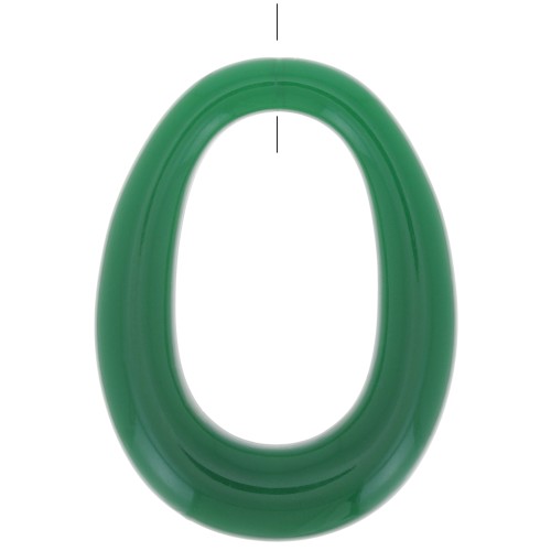 Ciondolo a ovale in resina opaca 44x33 mm - Verde smeraldo x1