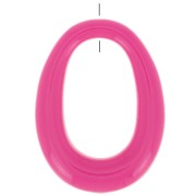 Ciondolo a ovale in resina opaca 44x33 mm -Rose Fuchsia  x1|raw }}